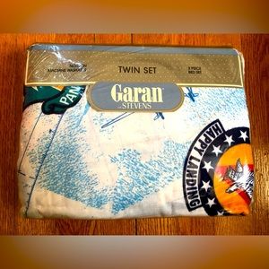 RARE Vintage 3-Piece Twin Airborne/Military/Army Bed Set